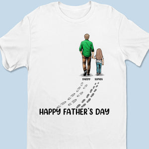 Walking With My Hero Dad - Family Personalized Custom Unisex T-shirt, Premium T-shirt, Hoodie - Father's Day, Gift For Dad, Grandpa