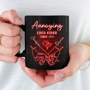 Annoying Each Other Forever - Couple Personalized Custom Black Mug - Gift For Husband Wife, Anniversary