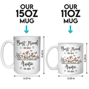 From Bestie To Auntie - Bestie Personalized Custom Mug - Gift For Best Friends, BFF, Sisters