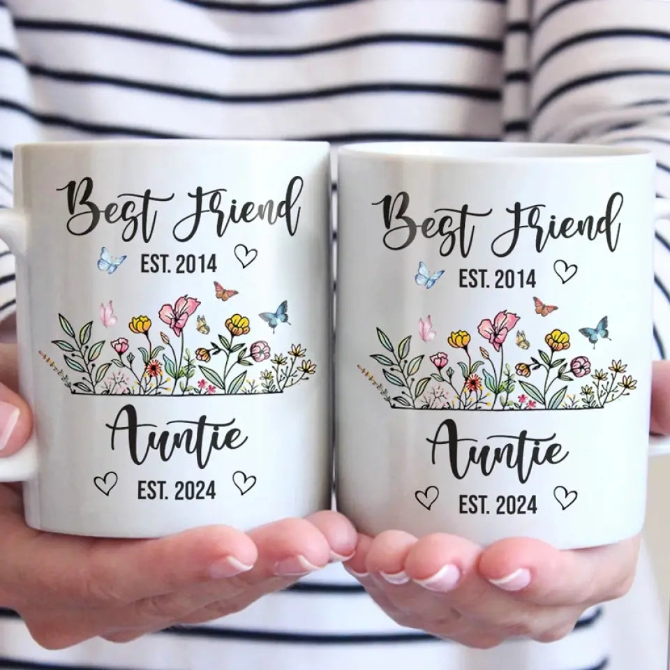 From Bestie To Auntie - Bestie Personalized Custom Mug - Gift For Best Friends, BFF, Sisters