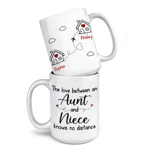 The Love Of An Auntie - Family Personalized Custom Mug - Gift For Family Members