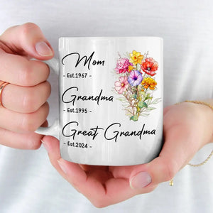 The Most Important Time Is Family Time - Family Personalized Custom Mug - Gift For Mom, Grandma