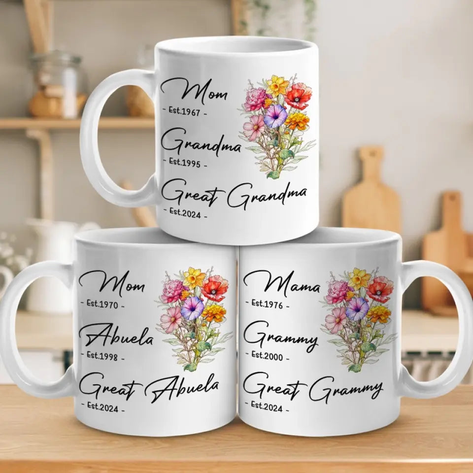 The Most Important Time Is Family Time - Family Personalized Custom Mug - Gift For Mom, Grandma