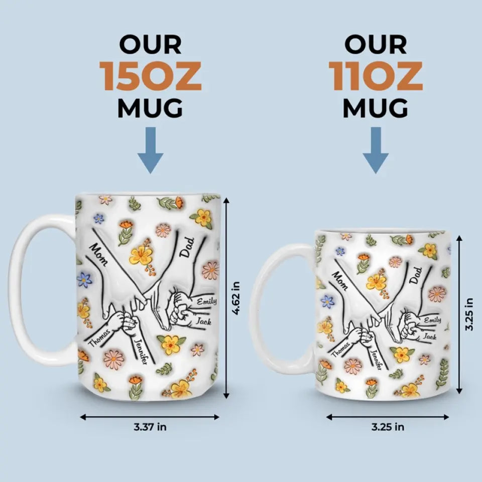 A Family Is A Round Of Love - Family Personalized Custom 3D Inflated Effect Printed Mug - Gift For Family Members