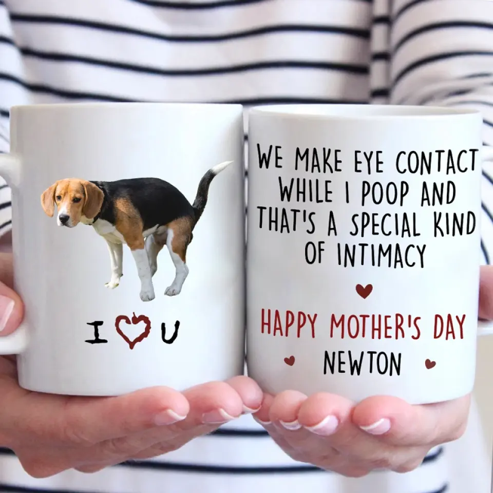 We Make Eye Contact - Dog & Cat Personalized Custom Mug - Mother's Day, Gift For Pet Owners, Pet Lovers