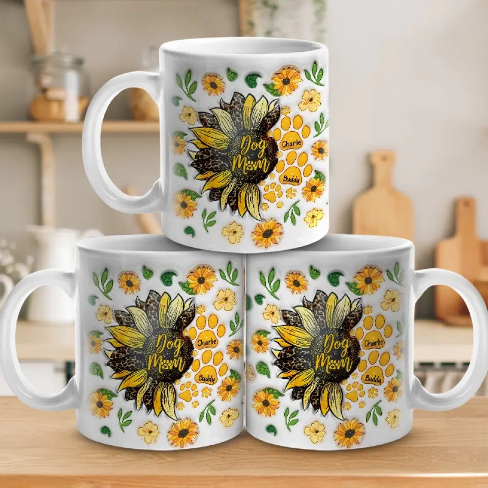 Your Love Shines Bright Like A Sunflower - Dog & Cat Personalized Custom 3D Inflated Effect Printed Mug - Mother's Day, Gift For Pet Owners, Pet Lovers