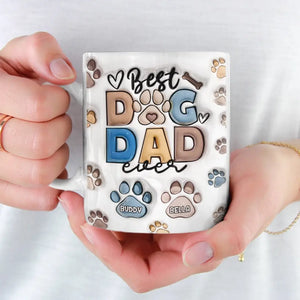 Best Fur Dad Ever - Dog & Cat Personalized Custom 3D Inflated Effect Printed Mug - Father's Day, Gift For Pet Owners, Pet Lovers