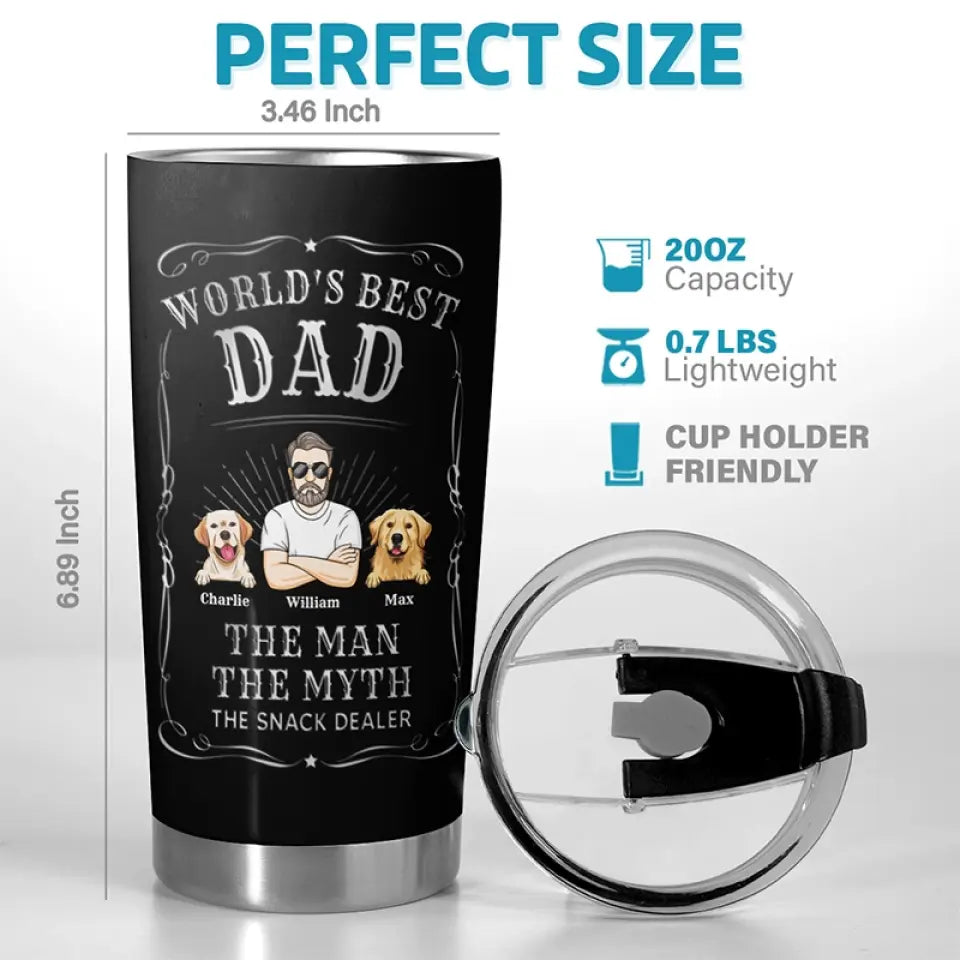 World's Best Dad - Dog Personalized Custom Tumbler - Father's Day, Gift For Pet Owners, Pet Lovers