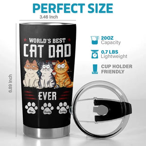 World's Best Dad Ever - Dog & Cat Personalized Custom Tumbler - Father's Day, Gift For Pet Owners, Pet Lovers