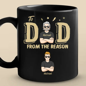 Dad, We Are Awesome, Thank You - Family Personalized Custom Black Mug - Father's Day, Gift For Dad, Grandpa