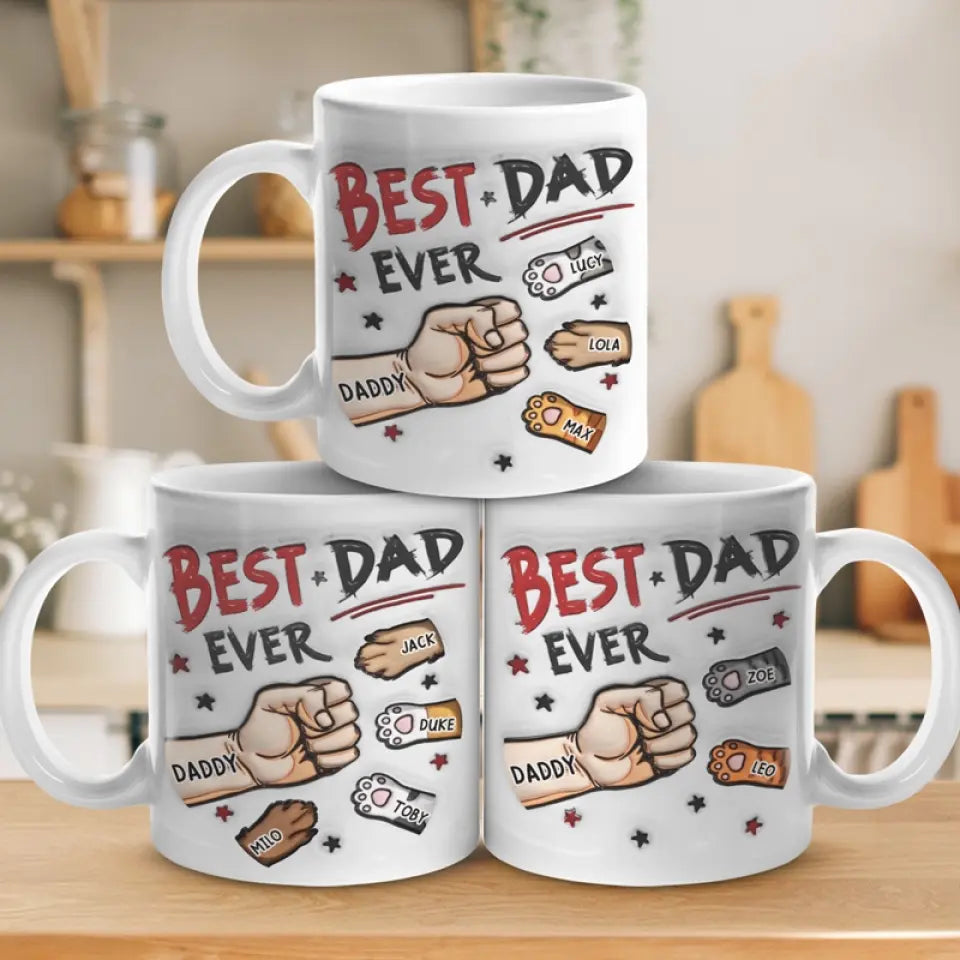 You Are The World's Best Cat Dad Ever - Dog & Cat Personalized Custom 3D Inflated Effect Printed Mug - Father's Day, Gift For Pet Owners, Pet Lovers