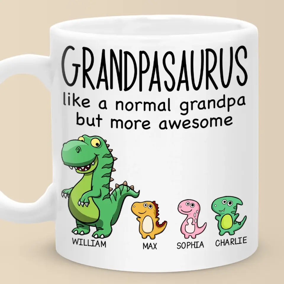 A Normal Papa But More Awesome - Family Personalized Custom Mug - Father's Day, Gift For Dad, Grandpa