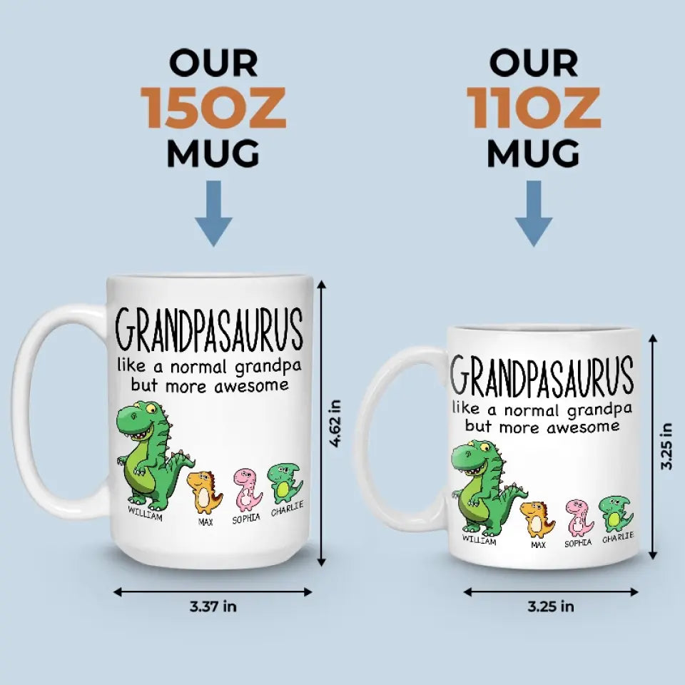 A Normal Papa But More Awesome - Family Personalized Custom Mug - Father's Day, Gift For Dad, Grandpa
