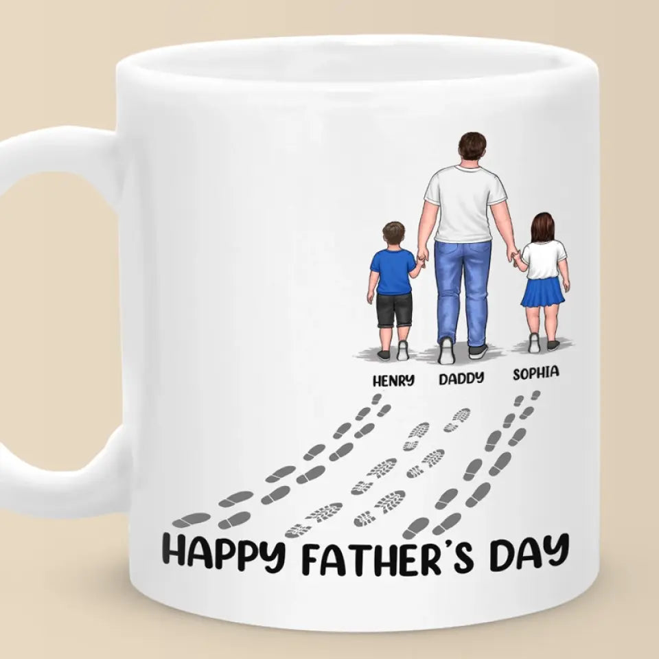 Happy Father's Day - Family Personalized Custom Mug - Father's Day, Gift For Dad