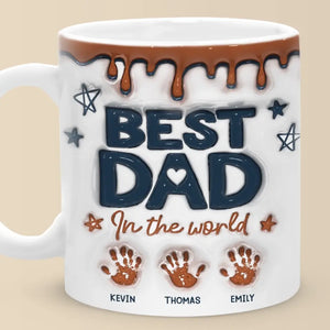 Best Grandpa In The World - Family Personalized Custom 3D Inflated Effect Printed Mug - Father's Day, Gift For Dad, Grandpa