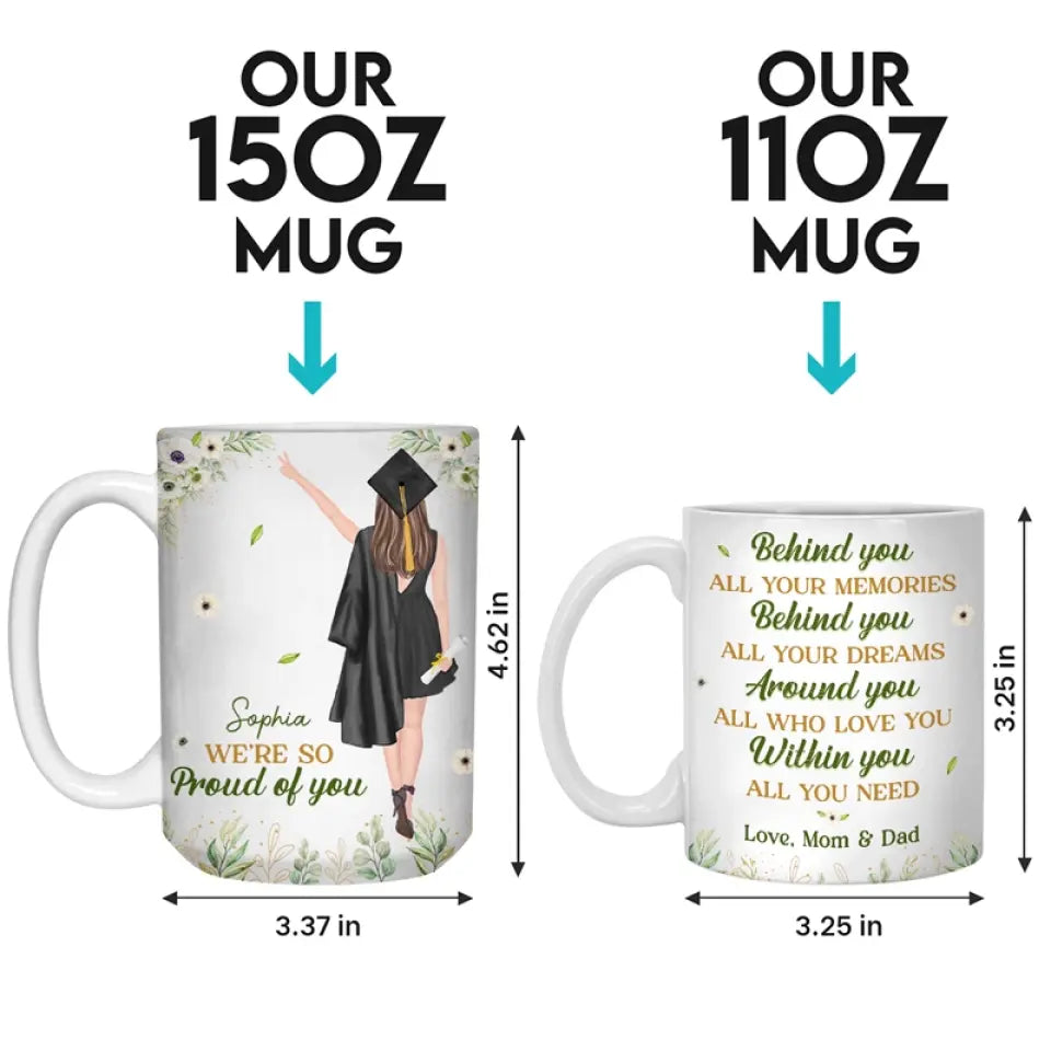 Feel So Proud Of You - Family Personalized Custom Mug - Graduation Gift For Family Members, Siblings, Brothers, Sisters