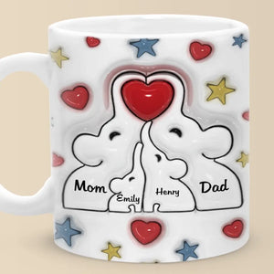 Family Is The Heart Of A Home - Family Personalized Custom 3D Inflated Effect Printed Mug - Gift For Family Members