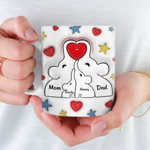 Family Is The Heart Of A Home - Family Personalized Custom 3D Inflated Effect Printed Mug - Gift For Family Members