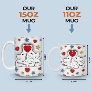 Family Is The Heart Of A Home - Family Personalized Custom 3D Inflated Effect Printed Mug - Gift For Family Members