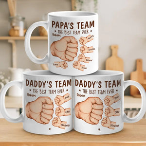 Daddy's Team, The Best Team Ever - Family Personalized Custom Mug - Father's Day, Gift For Dad, Grandpa