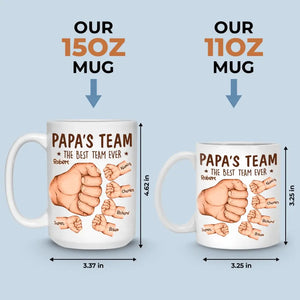 Daddy's Team, The Best Team Ever - Family Personalized Custom Mug - Father's Day, Gift For Dad, Grandpa