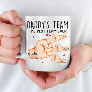 Together We Make The Best Team - Family Personalized Custom Mug - Father's Day, Gift For Dad, Grandpa