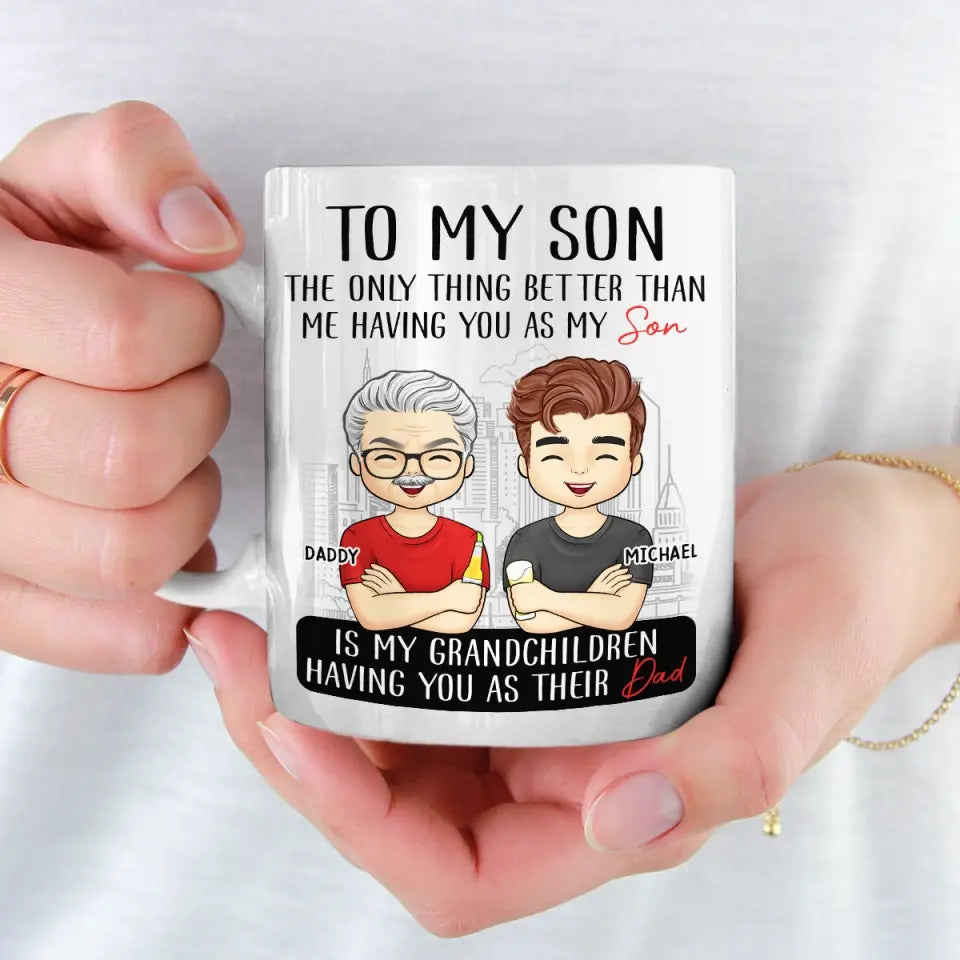 A Boy’s Best Friend Is His Mother - Family Personalized Custom Mug - Father's Day, Gift For Son