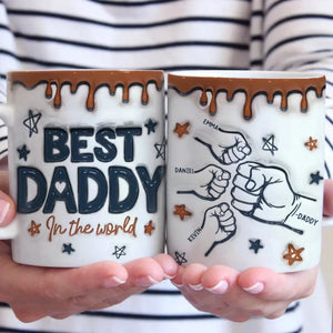 Best Papa In The World - Family Personalized Custom 3D Inflated Effect Printed Mug - Father's Day, Gift For Dad, Grandpa