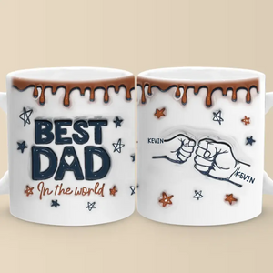 Best Papa In The World - Family Personalized Custom 3D Inflated Effect Printed Mug - Father's Day, Gift For Dad, Grandpa