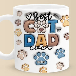 Best Fur Dad Ever - Dog & Cat Personalized Custom 3D Inflated Effect Printed Mug - Father's Day, Gift For Pet Owners, Pet Lovers