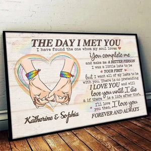 The Day I Met You I Have Found The One Whom My Soul Loves - Couple Personalized Custom Horizontal Poster - Gift For Husband Wife, Anniversary, LGBTQ+