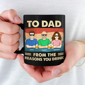 When You Need Real Understanding, A Father’s Always There - Family Personalized Custom Black Mug - Father's Day, Gift For Dad, Grandpa