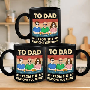 When You Need Real Understanding, A Father’s Always There - Family Personalized Custom Black Mug - Father's Day, Gift For Dad, Grandpa