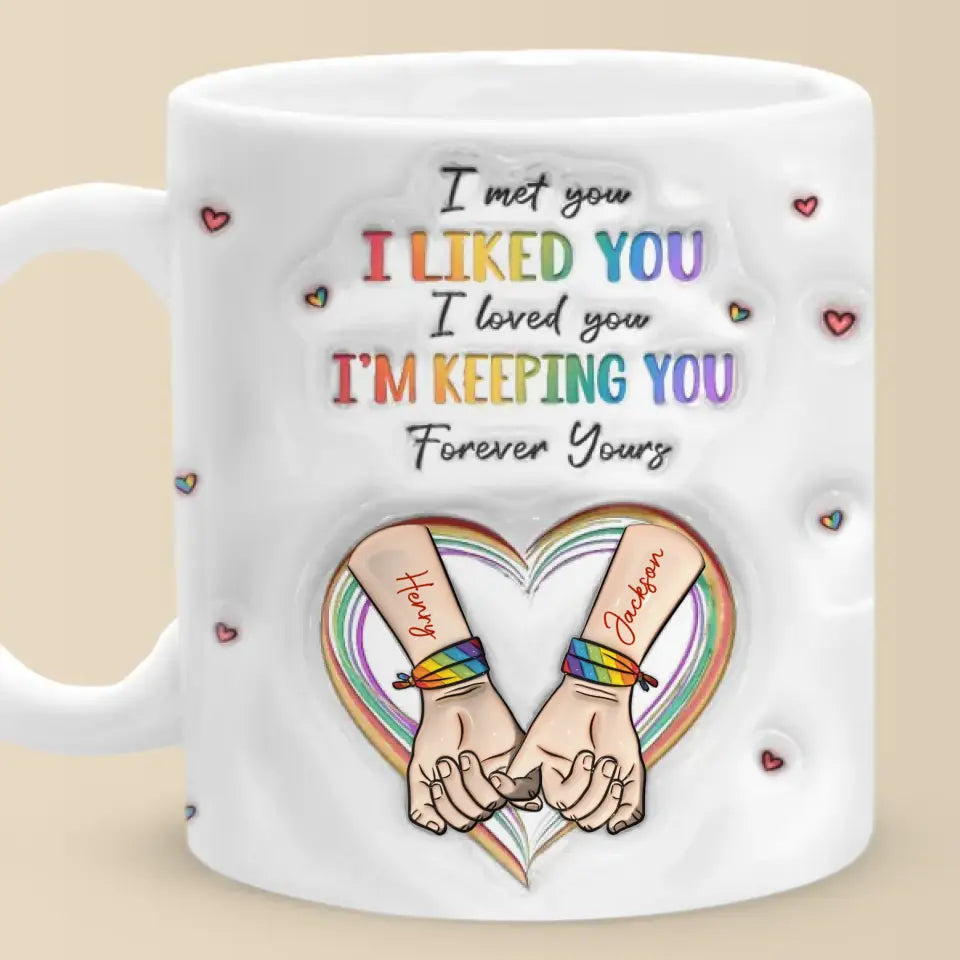 Be The Rainbow In Someone Else's Cloud - Couple Personalized Custom 3D Inflated Effect Printed Mug - Gift For Husband Wife, Anniversary, LGBTQ+