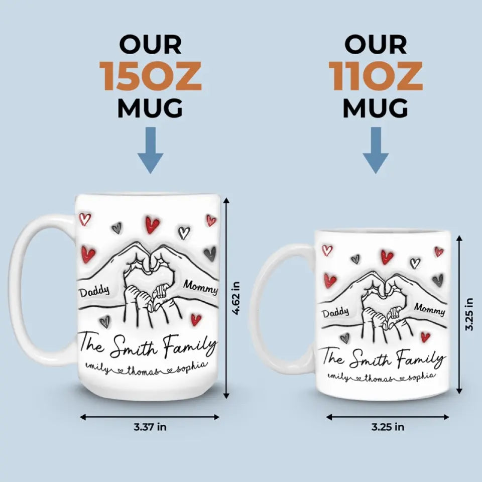Together We Make One Beautiful Family - Family Personalized Custom 3D Inflated Effect Printed Mug - Gift For Family Members