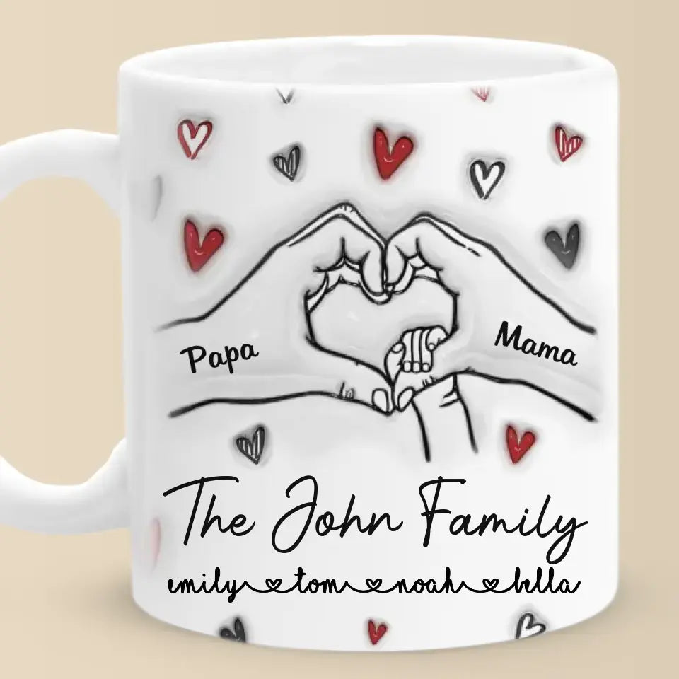 Together We Make One Beautiful Family - Family Personalized Custom 3D Inflated Effect Printed Mug - Gift For Family Members