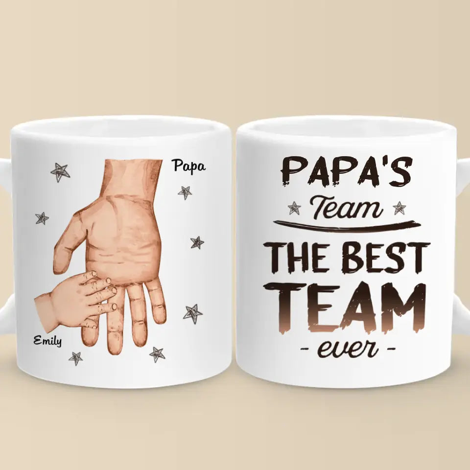 The Best Team Ever - Family Personalized Custom Mug - Father's Day, Gift For Dad, Grandpa
