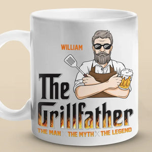 The Grillfather - Family Personalized Custom Mug - Father's Day, Gift For Dad, Grandpa