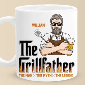 The Grillfather - Family Personalized Custom Mug - Father's Day, Gift For Dad, Grandpa