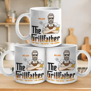 The Grillfather - Family Personalized Custom Mug - Father's Day, Gift For Dad, Grandpa