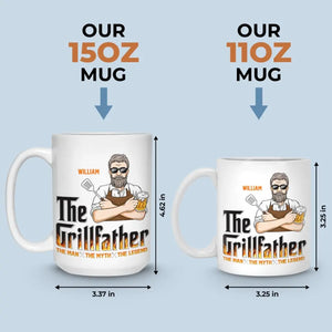 The Grillfather - Family Personalized Custom Mug - Father's Day, Gift For Dad, Grandpa