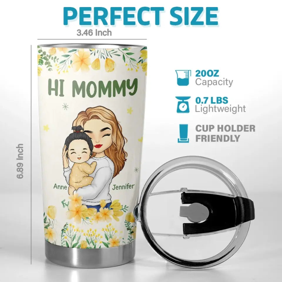 The World's Best Mom Belongs To Me - Family Personalized Custom Tumbler - Mother's Day, Baby Shower Gift, Gift For First Mom