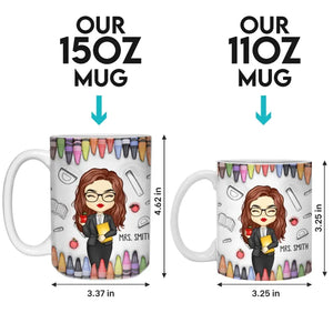 Teach, Love, Inspire - Teacher Personalized Custom 3D Inflated Effect Printed Mug - Gift For Teacher