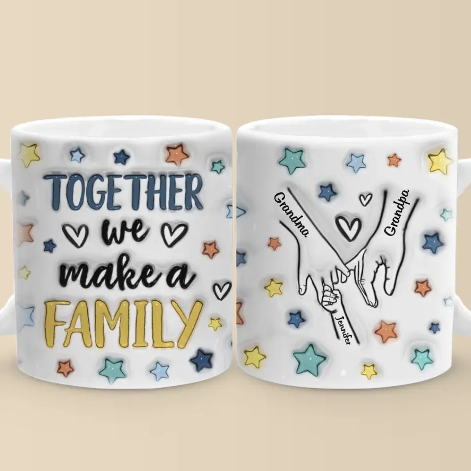 Family Is The Heart Of A Home - Family Personalized Custom 3D Inflated Effect Printed Mug - Gift For Family Members