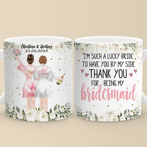 Celebrating Love With My Favorite People - Bestie Personalized Custom Mug - Wedding Gift, Bridesmaid Gift For Best Friends, BFF, Sisters