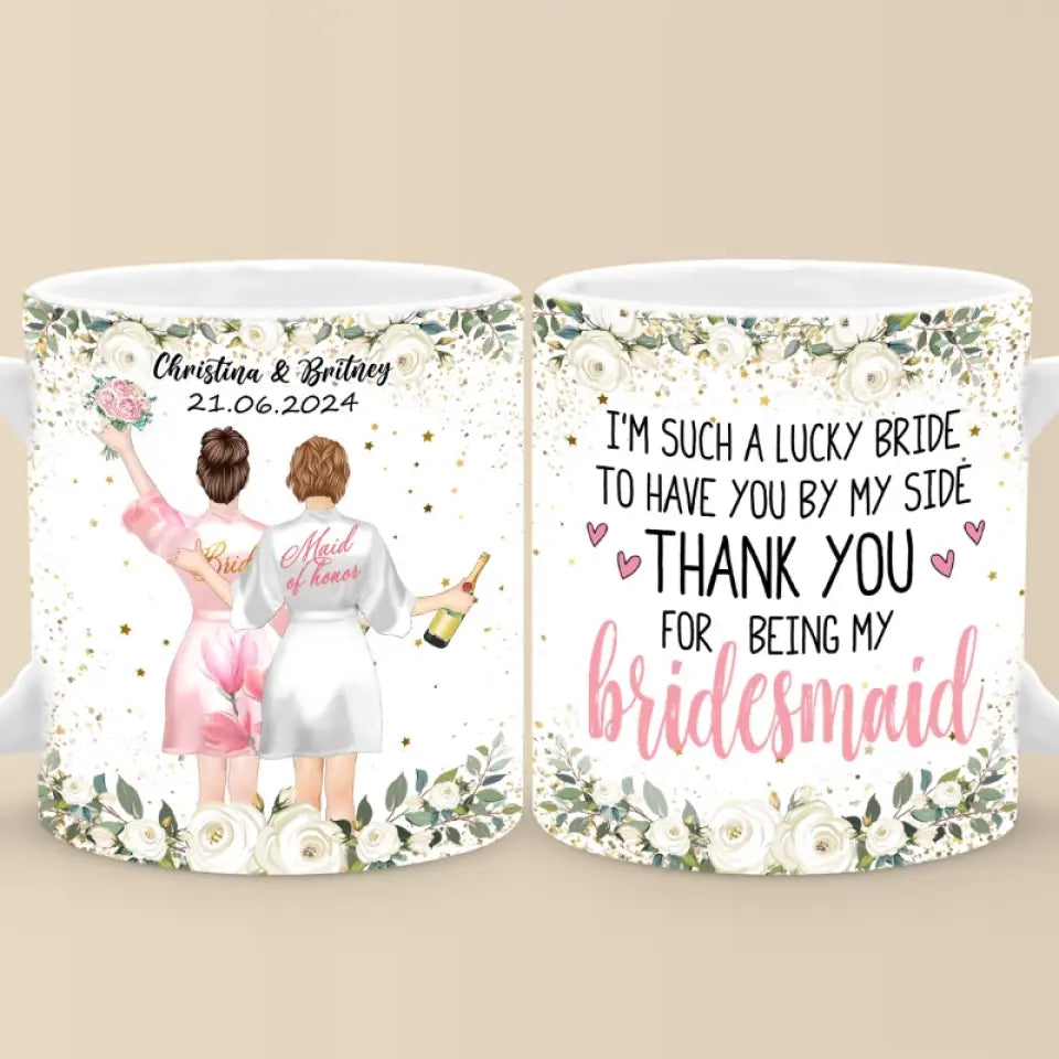 Celebrating Love With My Favorite People - Bestie Personalized Custom Mug - Wedding Gift, Bridesmaid Gift For Best Friends, BFF, Sisters