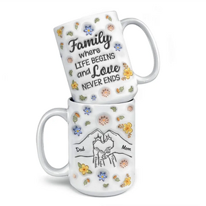 Together We Make A Family - Family Personalized Custom 3D Inflated Effect Printed Mug - Gift For Family Members