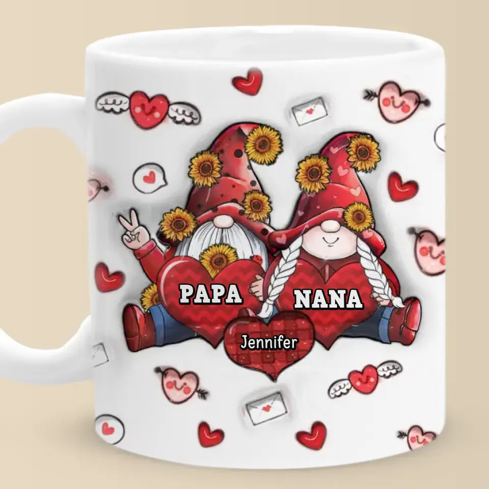Grandparents Are A Treasure In The Family - Family Personalized Custom 3D Inflated Effect Printed Mug - Gift For Grandma, Grandpa