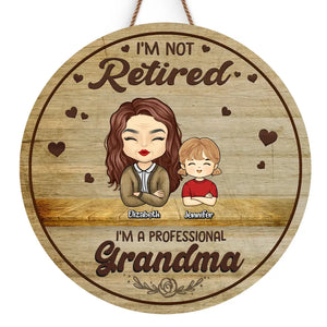 I'm A Professional Grandma - Family Personalized Custom Shaped Home Decor Wood Sign - House Warming Gift For Grandma