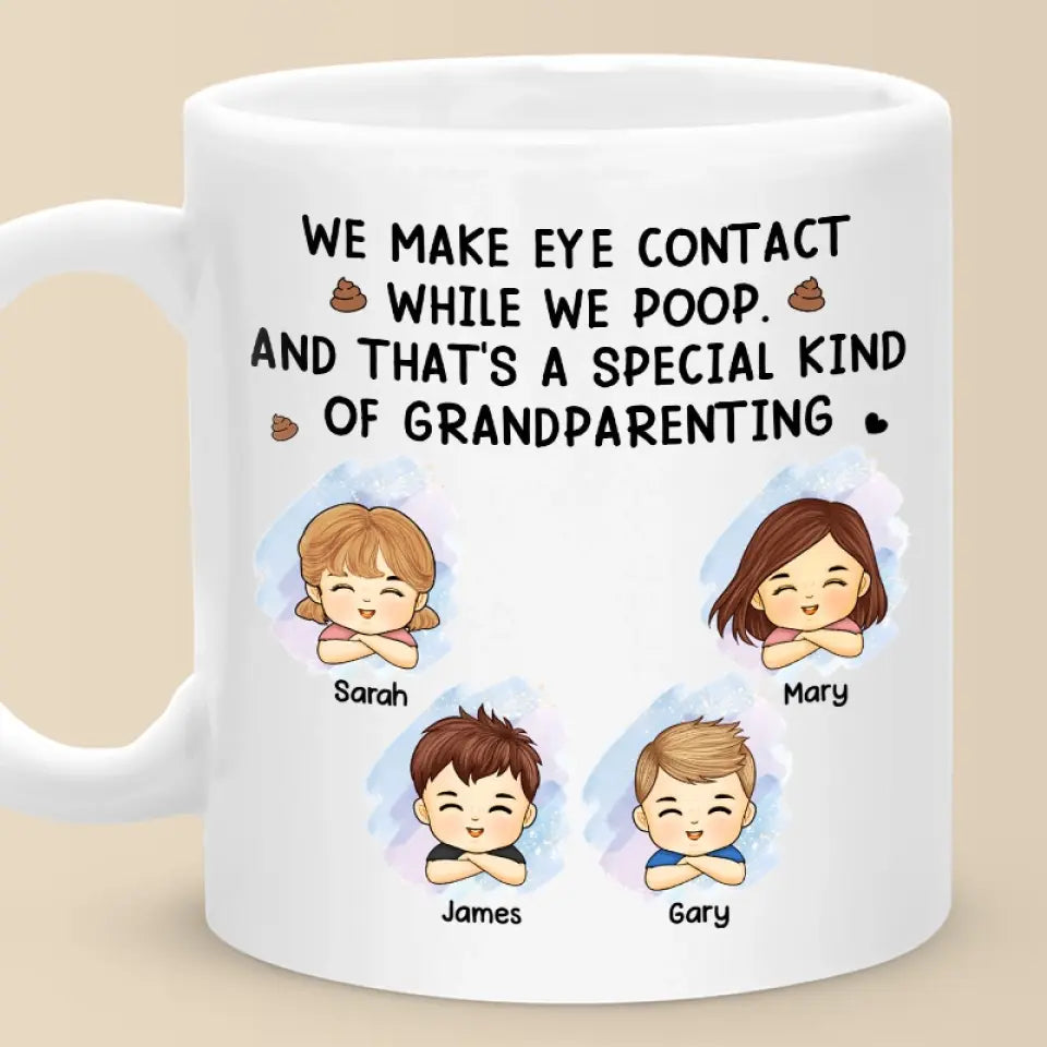 True Love Is, Talking Through Eye Contact - Family Personalized Custom Mug - Gift For Family Members